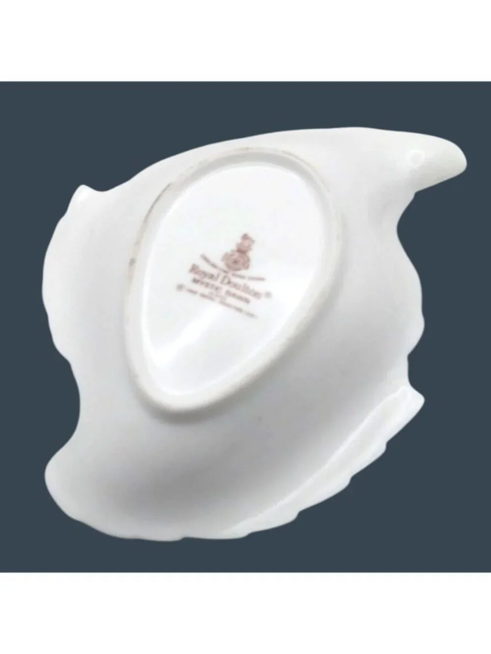 Royal Doulton Mystic Dawn Bone China Leaf-Shaped Trinket Nut Dish England 1985